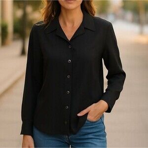 John Paul Richard Uniform Stretch Button Front Blouse 16